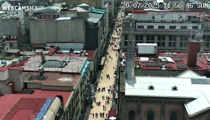Mexio City, Avenida Francisco I. Madero Avenue  Live Cam - Centro, Ciudad de Mexico, Mexico