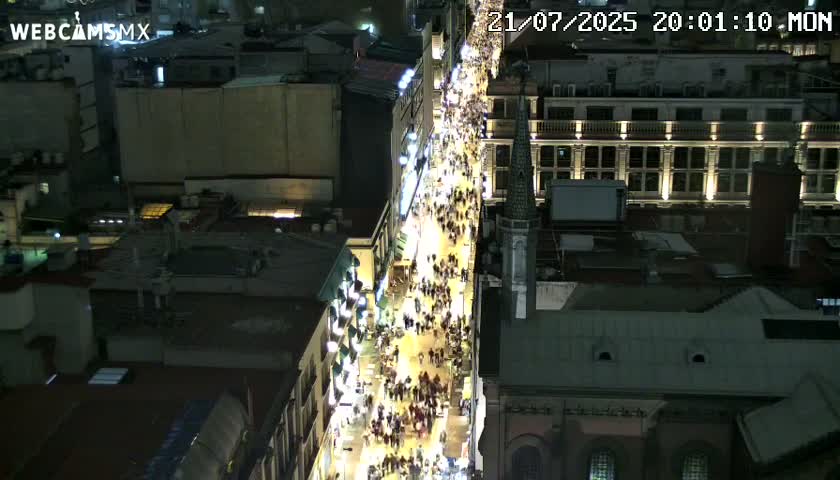 Mexio City, Avenida Francisco I. Madero Avenue  Live Cam - Centro, Ciudad de Mexico, Mexico