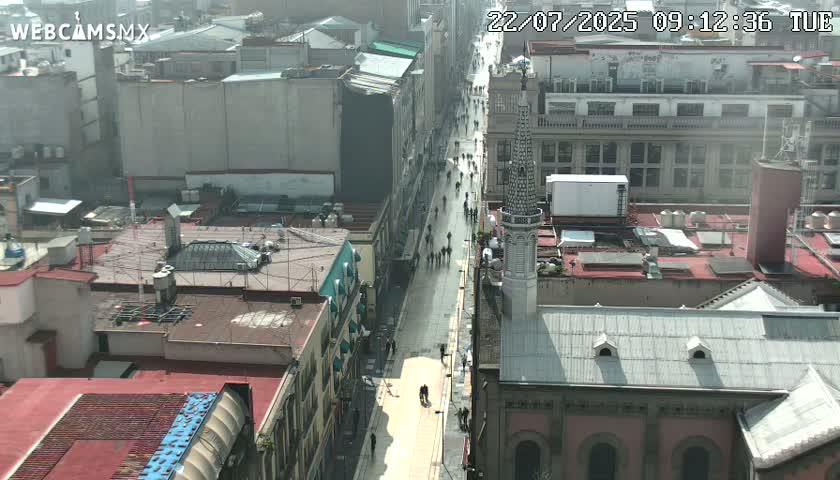 Mexio City, Avenida Francisco I. Madero Avenue  Live Cam - Centro, Ciudad de Mexico, Mexico