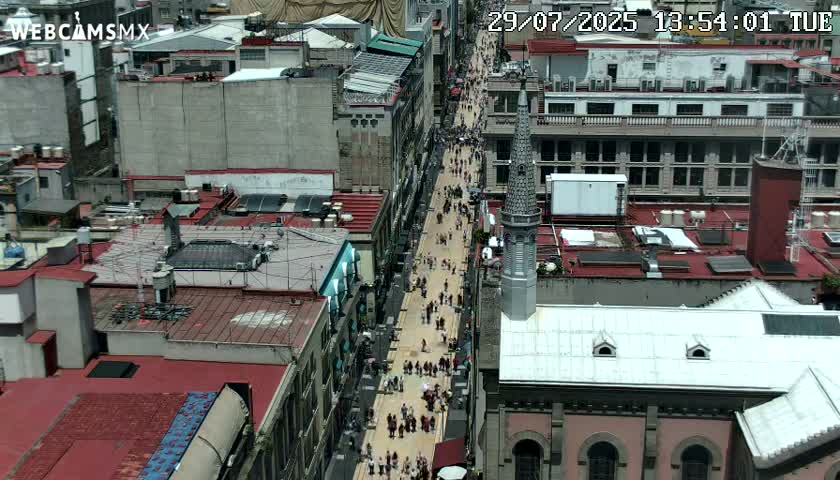 Mexio City, Avenida Francisco I. Madero Avenue  Live Cam - Centro, Ciudad de Mexico, Mexico