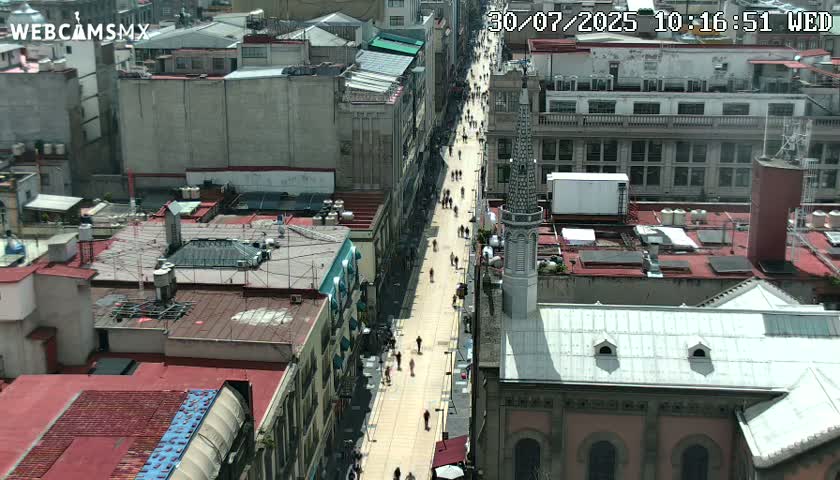 Mexio City, Avenida Francisco I. Madero Avenue  Live Cam - Centro, Ciudad de Mexico, Mexico