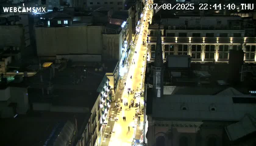 Mexio City, Avenida Francisco I. Madero Avenue  Live Cam - Centro, Ciudad de Mexico, Mexico