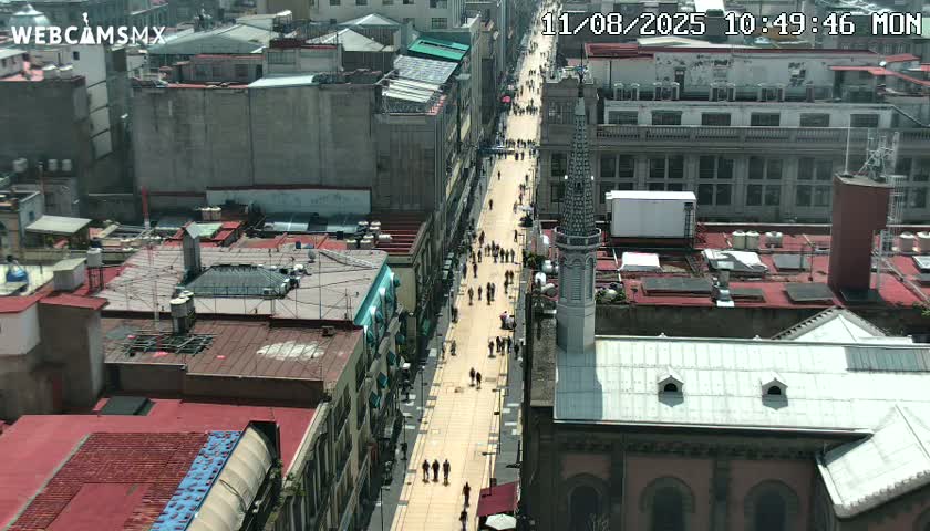Mexio City, Avenida Francisco I. Madero Avenue  Live Cam - Centro, Ciudad de Mexico, Mexico