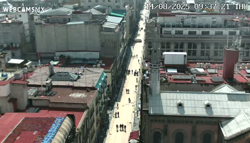 Mexio City, Avenida Francisco I. Madero Avenue  Live Cam - Centro, Ciudad de Mexico, Mexico