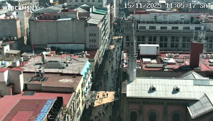 Mexio City, Avenida Francisco I. Madero Avenue  Live Cam - Centro, Ciudad de Mexico, Mexico