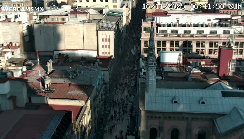 Mexio City, Avenida Francisco I. Madero Avenue  Live Cam - Centro, Ciudad de Mexico, Mexico