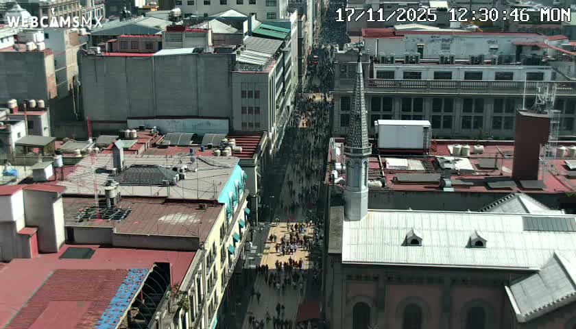 Mexio City, Avenida Francisco I. Madero Avenue  Live Cam - Centro, Ciudad de Mexico, Mexico