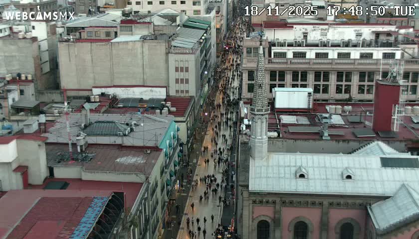 Mexio City, Avenida Francisco I. Madero Avenue  Live Cam - Centro, Ciudad de Mexico, Mexico