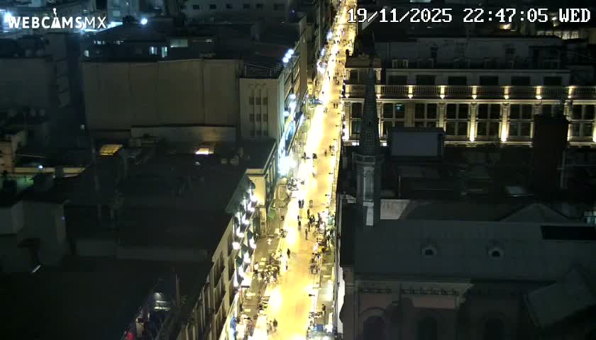Mexio City, Avenida Francisco I. Madero Avenue  Live Cam - Centro, Ciudad de Mexico, Mexico