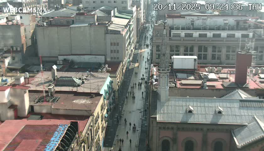 Mexio City, Avenida Francisco I. Madero Avenue  Live Cam - Centro, Ciudad de Mexico, Mexico