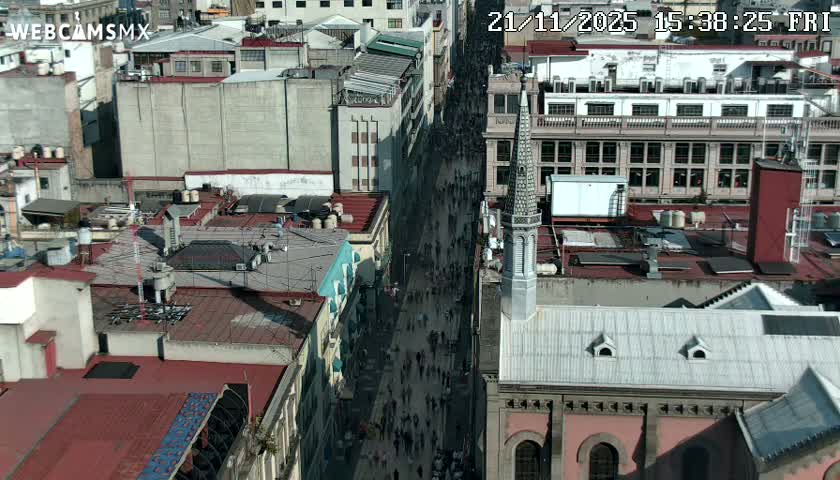 Mexio City, Avenida Francisco I. Madero Avenue  Live Cam - Centro, Ciudad de Mexico, Mexico