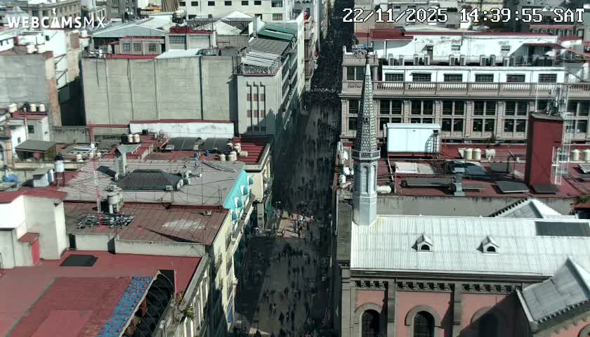 Mexio City, Avenida Francisco I. Madero Avenue  Live Cam - Centro, Ciudad de Mexico, Mexico