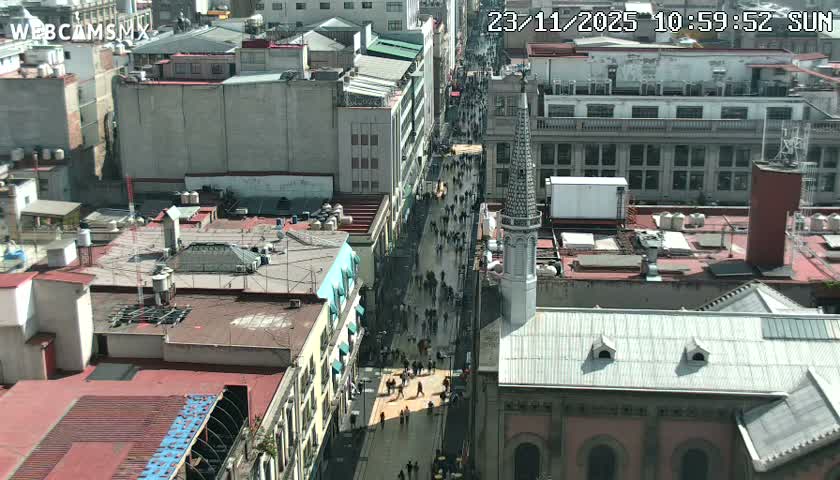 Mexio City, Avenida Francisco I. Madero Avenue  Live Cam - Centro, Ciudad de Mexico, Mexico