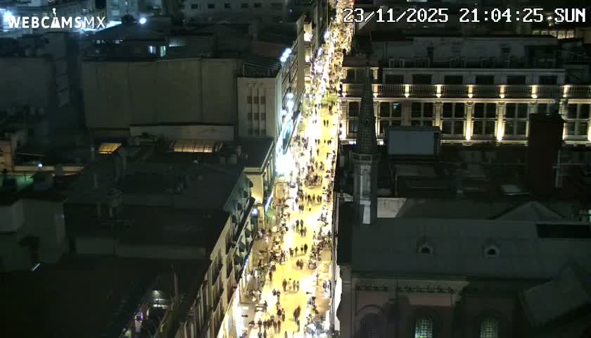Mexio City, Avenida Francisco I. Madero Avenue  Live Cam - Centro, Ciudad de Mexico, Mexico