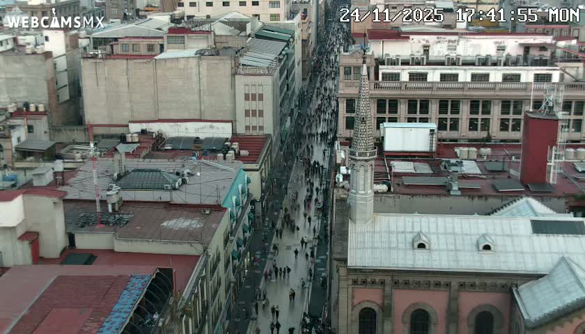 Mexio City, Avenida Francisco I. Madero Avenue  Live Cam - Centro, Ciudad de Mexico, Mexico