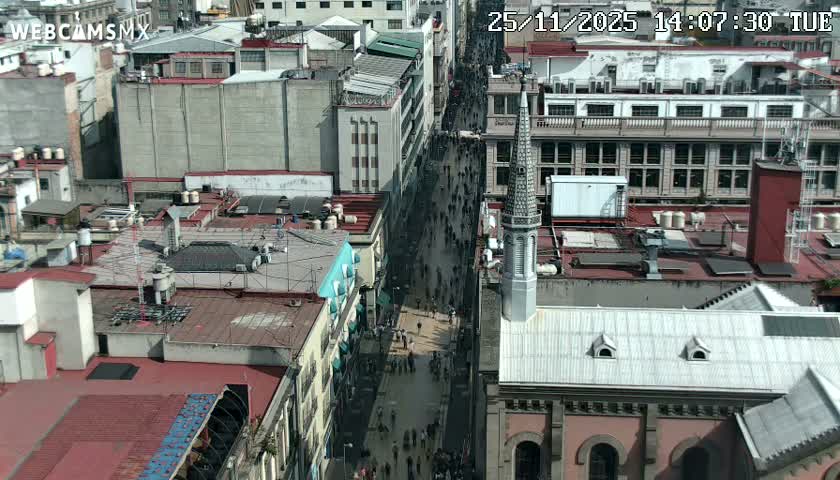 Mexio City, Avenida Francisco I. Madero Avenue  Live Cam - Centro, Ciudad de Mexico, Mexico