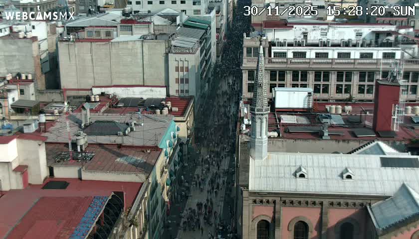 Mexio City, Avenida Francisco I. Madero Avenue  Live Cam - Centro, Ciudad de Mexico, Mexico
