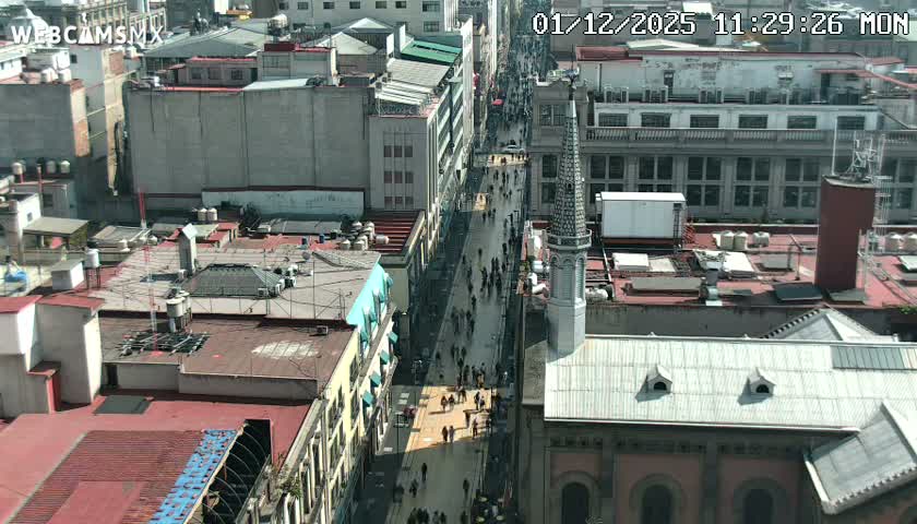 Mexio City, Avenida Francisco I. Madero Avenue  Live Cam - Centro, Ciudad de Mexico, Mexico