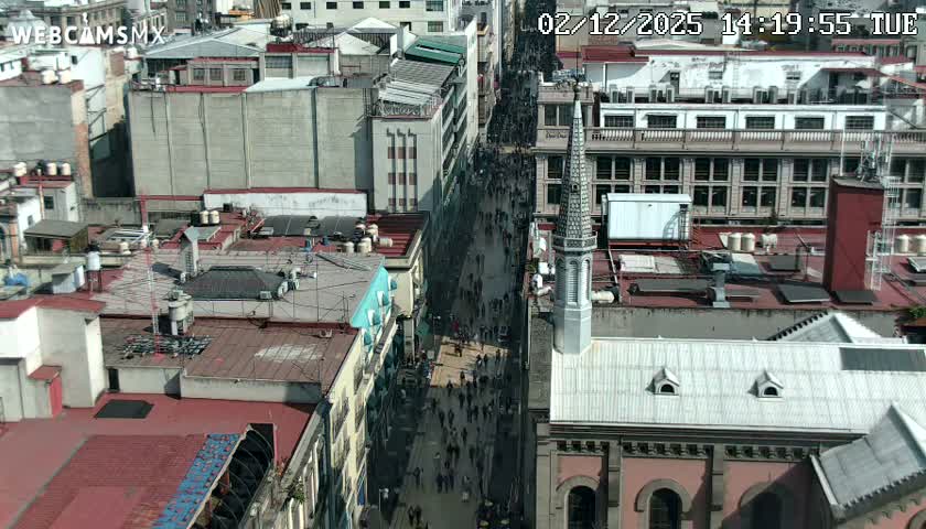 Mexio City, Avenida Francisco I. Madero Avenue  Live Cam - Centro, Ciudad de Mexico, Mexico