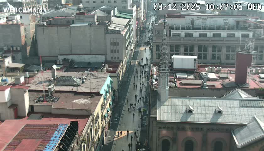 Mexio City, Avenida Francisco I. Madero Avenue  Live Cam - Centro, Ciudad de Mexico, Mexico