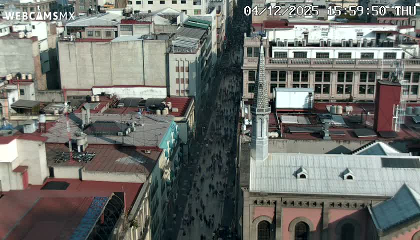 Mexio City, Avenida Francisco I. Madero Avenue  Live Cam - Centro, Ciudad de Mexico, Mexico
