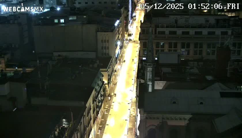 Mexio City, Avenida Francisco I. Madero Avenue  Live Cam - Centro, Ciudad de Mexico, Mexico