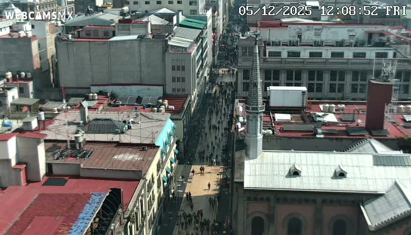 Mexio City, Avenida Francisco I. Madero Avenue  Live Cam - Centro, Ciudad de Mexico, Mexico