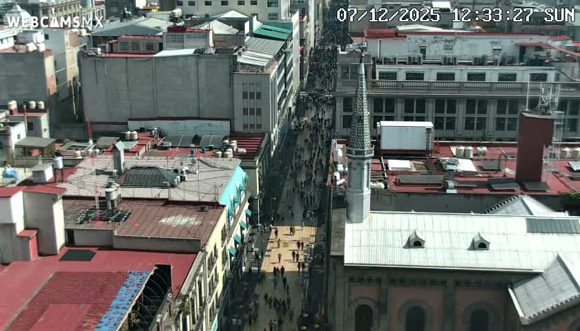 Mexio City, Avenida Francisco I. Madero Avenue  Live Cam - Centro, Ciudad de Mexico, Mexico