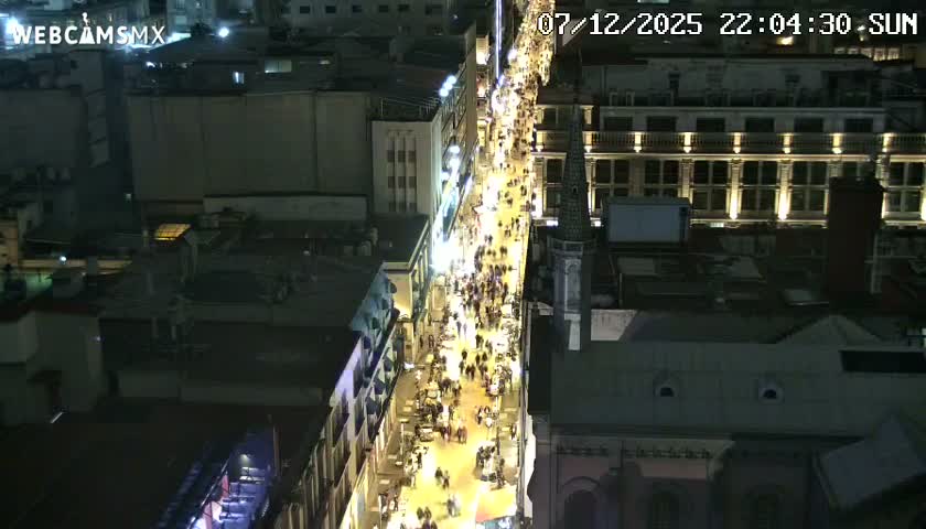 Mexio City, Avenida Francisco I. Madero Avenue  Live Cam - Centro, Ciudad de Mexico, Mexico