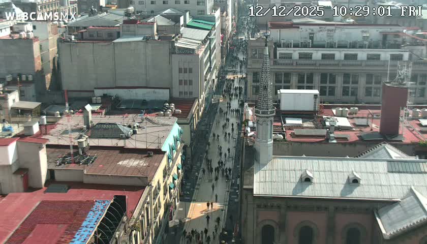 Mexio City, Avenida Francisco I. Madero Avenue  Live Cam - Centro, Ciudad de Mexico, Mexico