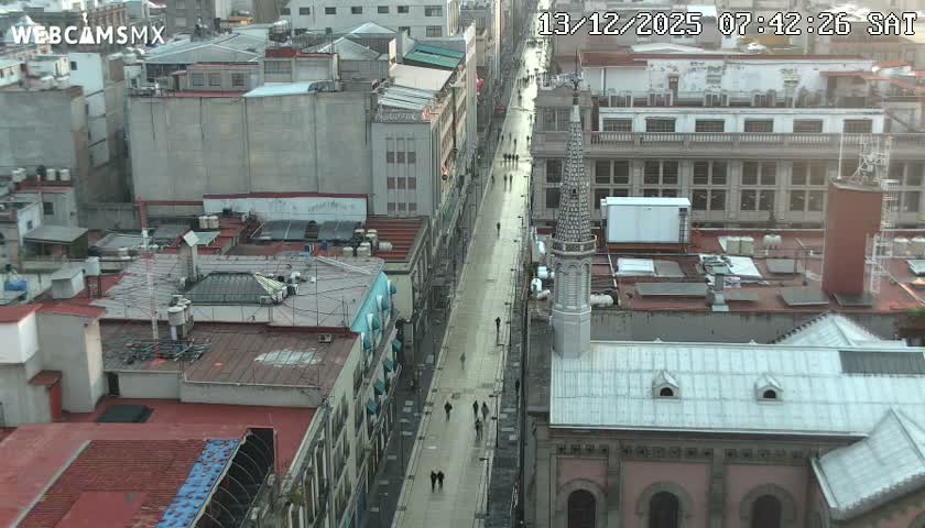 Mexio City, Avenida Francisco I. Madero Avenue  Live Cam - Centro, Ciudad de Mexico, Mexico