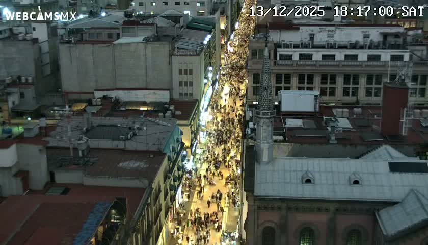 Mexio City, Avenida Francisco I. Madero Avenue  Live Cam - Centro, Ciudad de Mexico, Mexico