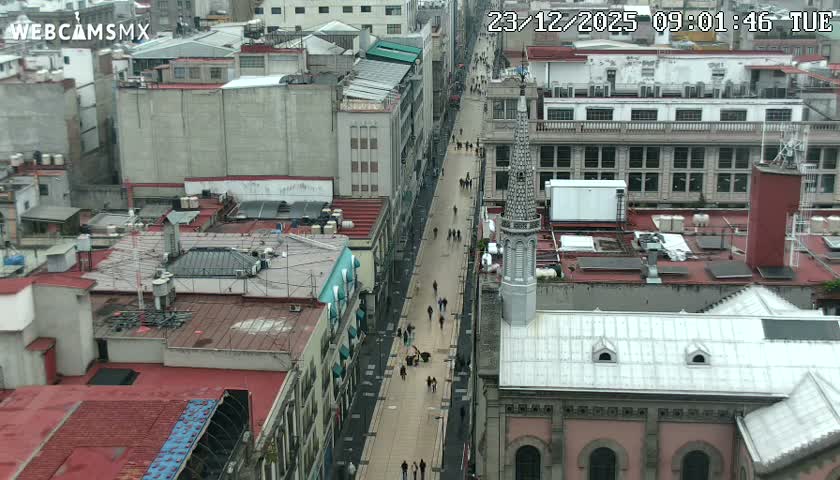Mexio City, Avenida Francisco I. Madero Avenue  Live Cam - Centro, Ciudad de Mexico, Mexico