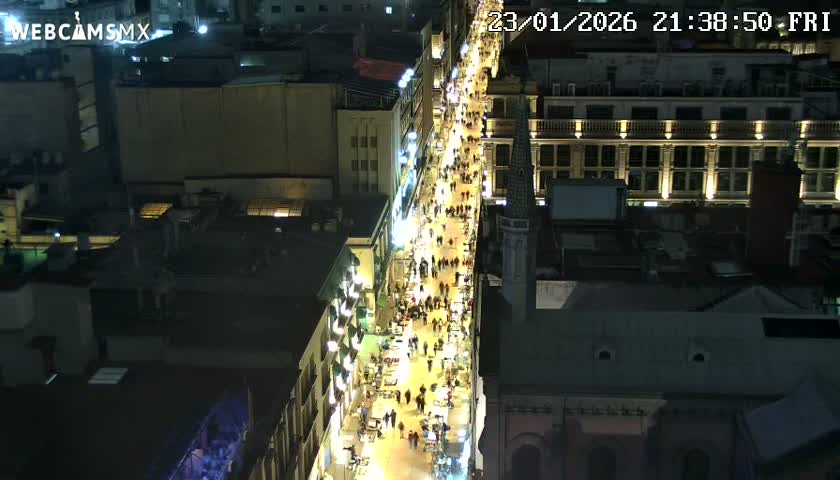 Mexio City, Avenida Francisco I. Madero Avenue  Live Cam - Centro, Ciudad de Mexico, Mexico