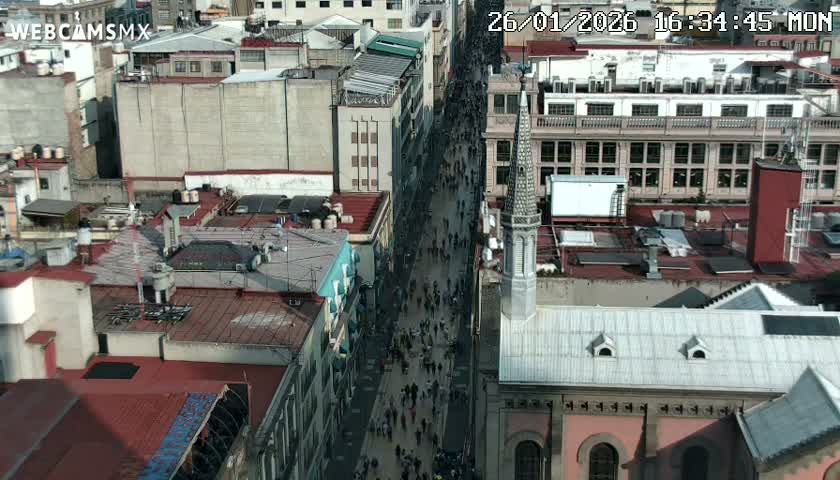 Mexio City, Avenida Francisco I. Madero Avenue  Live Cam - Centro, Ciudad de Mexico, Mexico