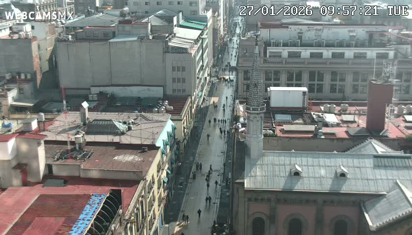 Mexio City, Avenida Francisco I. Madero Avenue  Live Cam - Centro, Ciudad de Mexico, Mexico