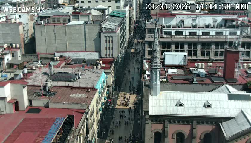 Mexio City, Avenida Francisco I. Madero Avenue  Live Cam - Centro, Ciudad de Mexico, Mexico