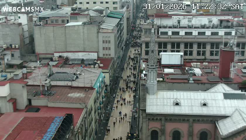 Mexio City, Avenida Francisco I. Madero Avenue  Live Cam - Centro, Ciudad de Mexico, Mexico