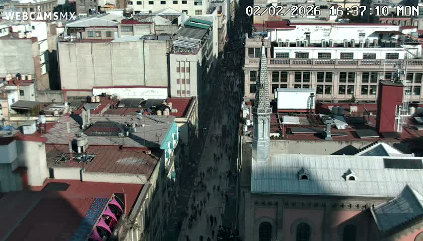 Mexio City, Avenida Francisco I. Madero Avenue  Live Cam - Centro, Ciudad de Mexico, Mexico