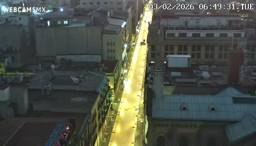 Mexio City, Avenida Francisco I. Madero Avenue  Live Cam - Centro, Ciudad de Mexico, Mexico