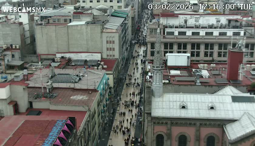 Mexio City, Avenida Francisco I. Madero Avenue  Live Cam - Centro, Ciudad de Mexico, Mexico