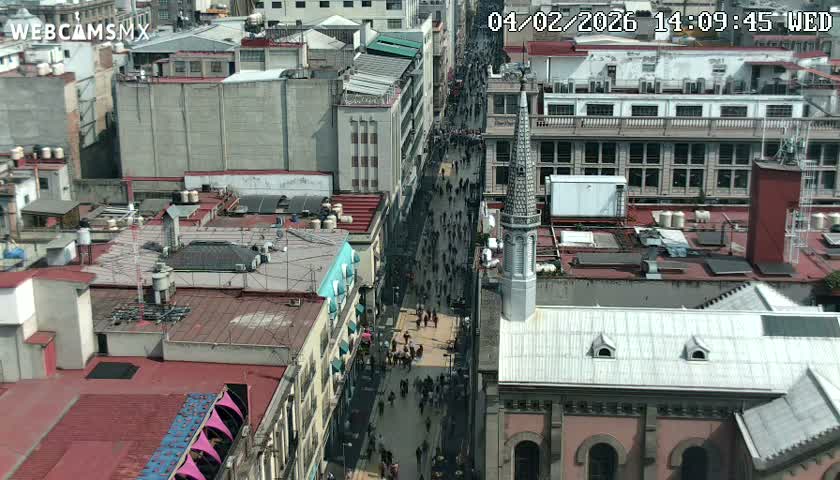 Mexio City, Avenida Francisco I. Madero Avenue  Live Cam - Centro, Ciudad de Mexico, Mexico