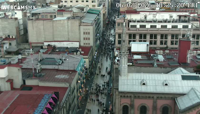 Mexio City, Avenida Francisco I. Madero Avenue  Live Cam - Centro, Ciudad de Mexico, Mexico