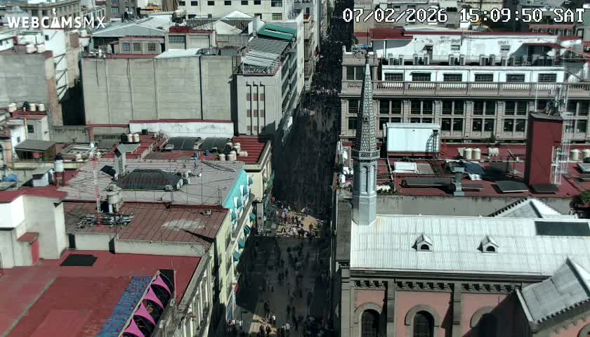 Mexio City, Avenida Francisco I. Madero Avenue  Live Cam - Centro, Ciudad de Mexico, Mexico