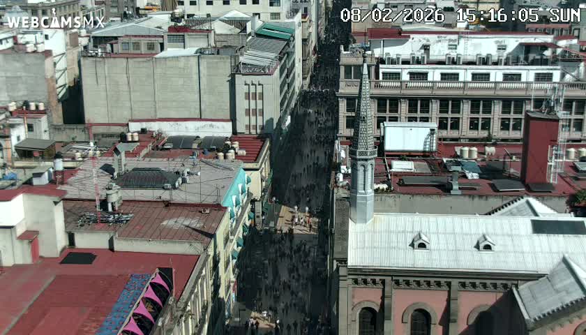 Mexio City, Avenida Francisco I. Madero Avenue  Live Cam - Centro, Ciudad de Mexico, Mexico
