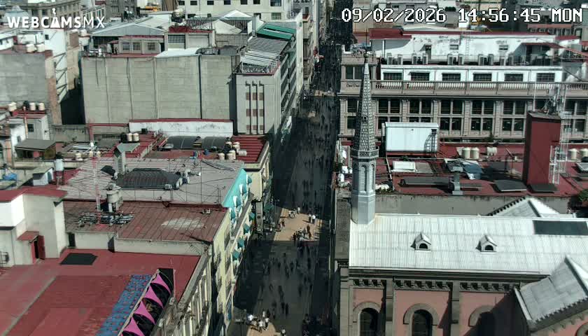 Mexio City, Avenida Francisco I. Madero Avenue  Live Cam - Centro, Ciudad de Mexico, Mexico
