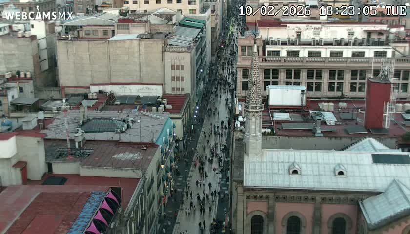 Mexio City, Avenida Francisco I. Madero Avenue  Live Cam - Centro, Ciudad de Mexico, Mexico