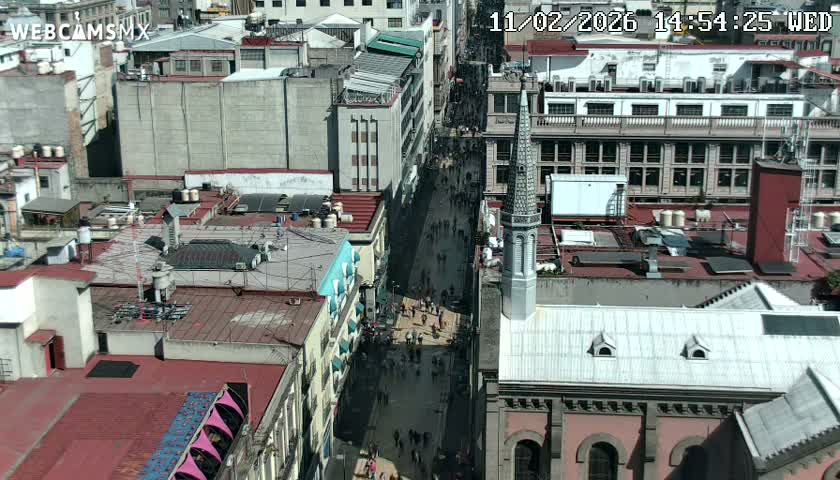 Mexio City, Avenida Francisco I. Madero Avenue  Live Cam - Centro, Ciudad de Mexico, Mexico