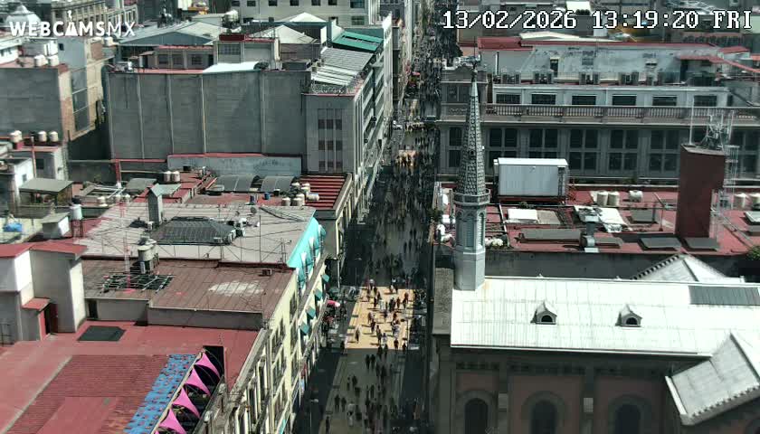Mexio City, Avenida Francisco I. Madero Avenue  Live Cam - Centro, Ciudad de Mexico, Mexico