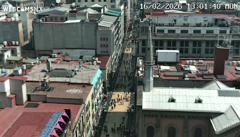 Mexio City, Avenida Francisco I. Madero Avenue  Live Cam - Centro, Ciudad de Mexico, Mexico